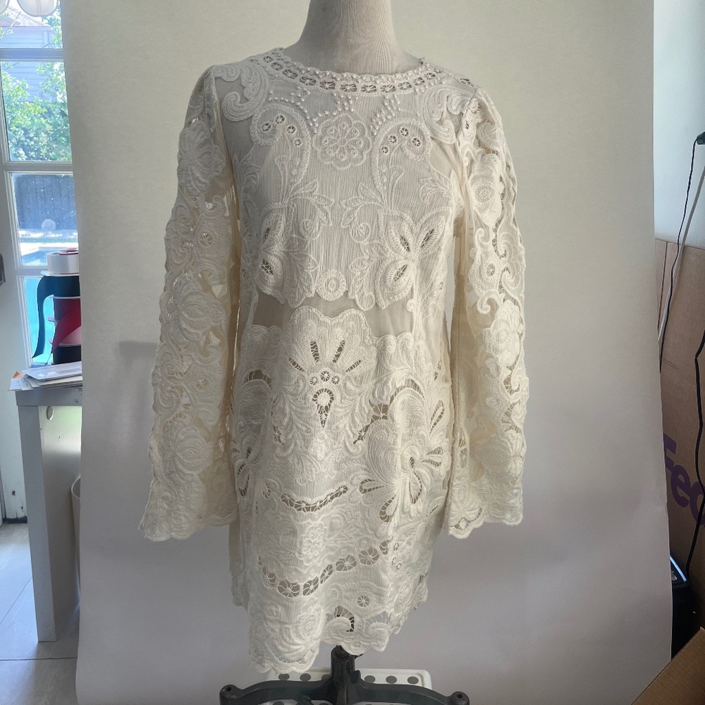 SEA New York Lysa Dress in Cream - Size 6